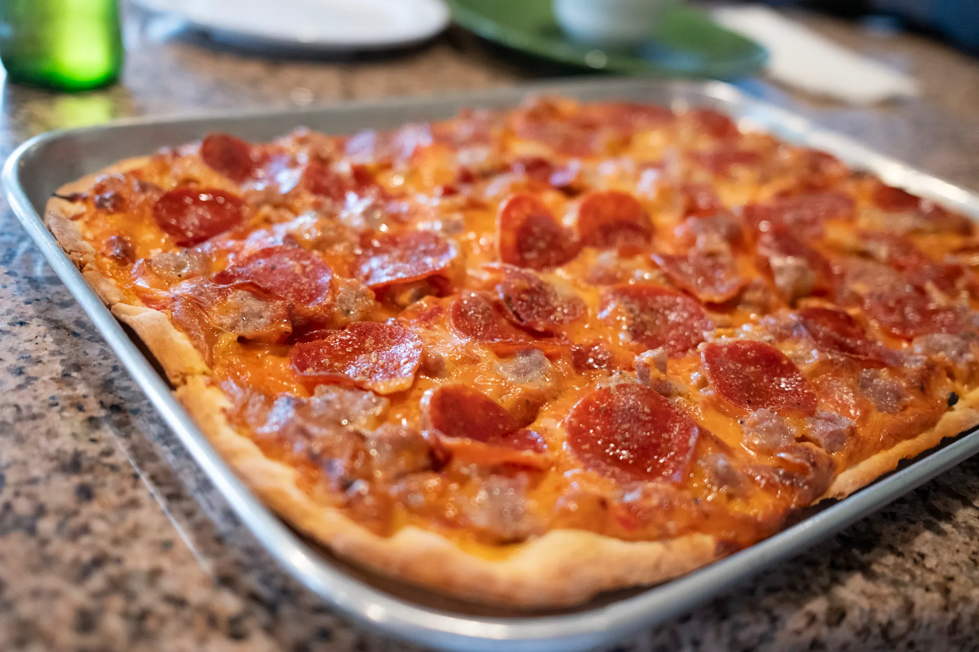 Pepperoni and sausage from Faraci Pizza