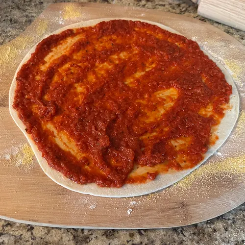 Homemade St. Louis-style pizza