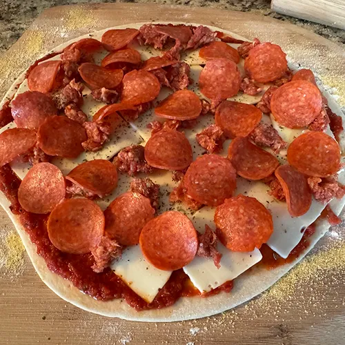 Homemade St. Louis-style pizza