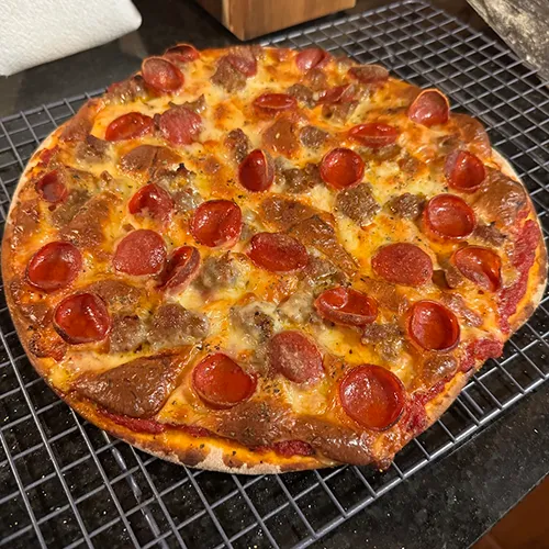 Homemade St. Louis-style pizza