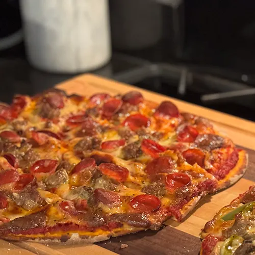 Homemade St. Louis-style pizza